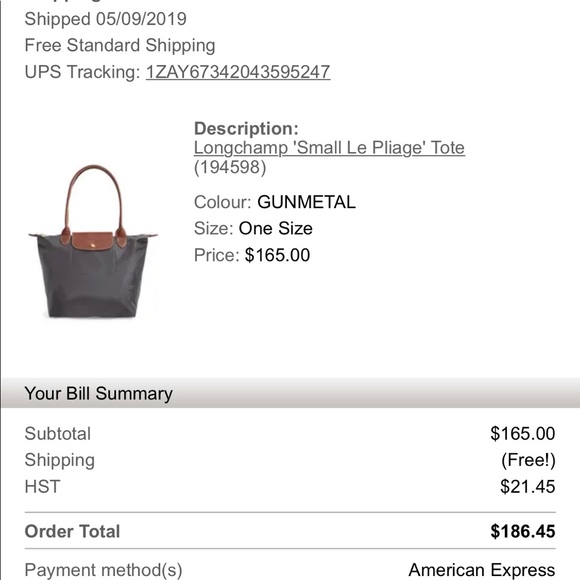 Longchamp Le Pliage - Small, in Gunmetal - Picture 4 of 9